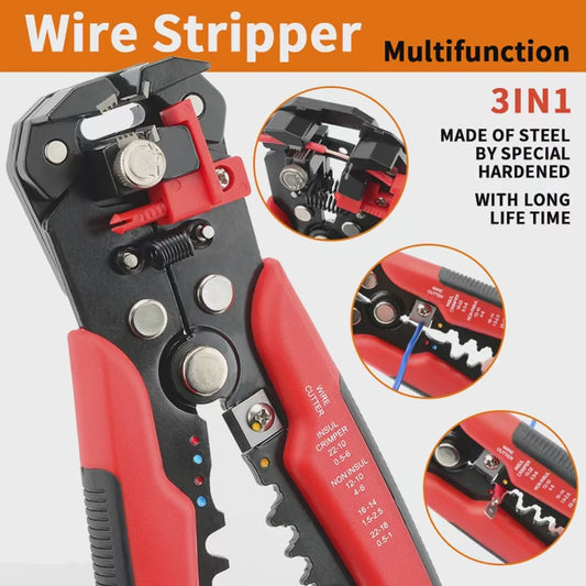 Professional 3-in-1 Automatic Wire Stripper, Cutter & Crimper Plier Tool